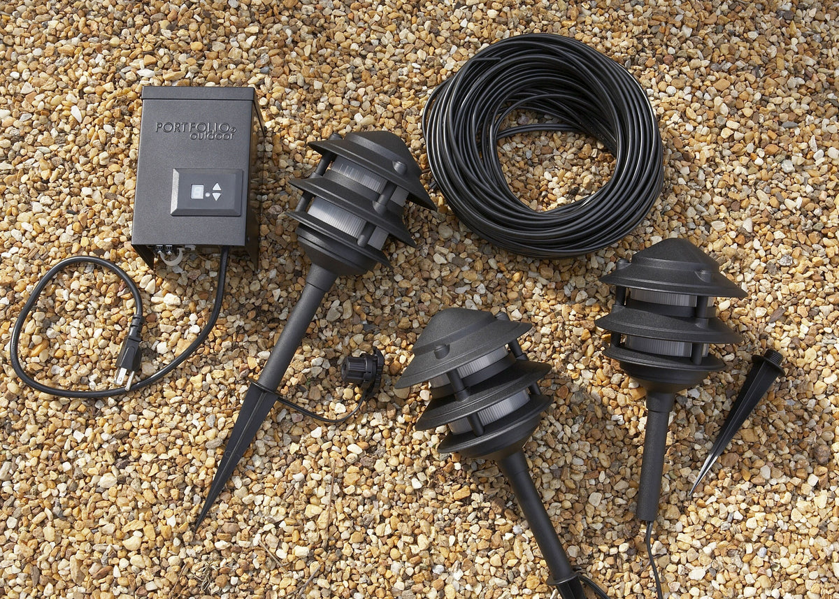 Portfolio 11-Watt Black Low Voltage Path Light, 90 Lumens, 2700K