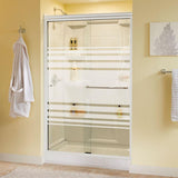 Simplicity 48 in. x 70 in. Semi-Frameless Traditional Sliding Shower Door in Bronze with Clear Glass - Super Arbor