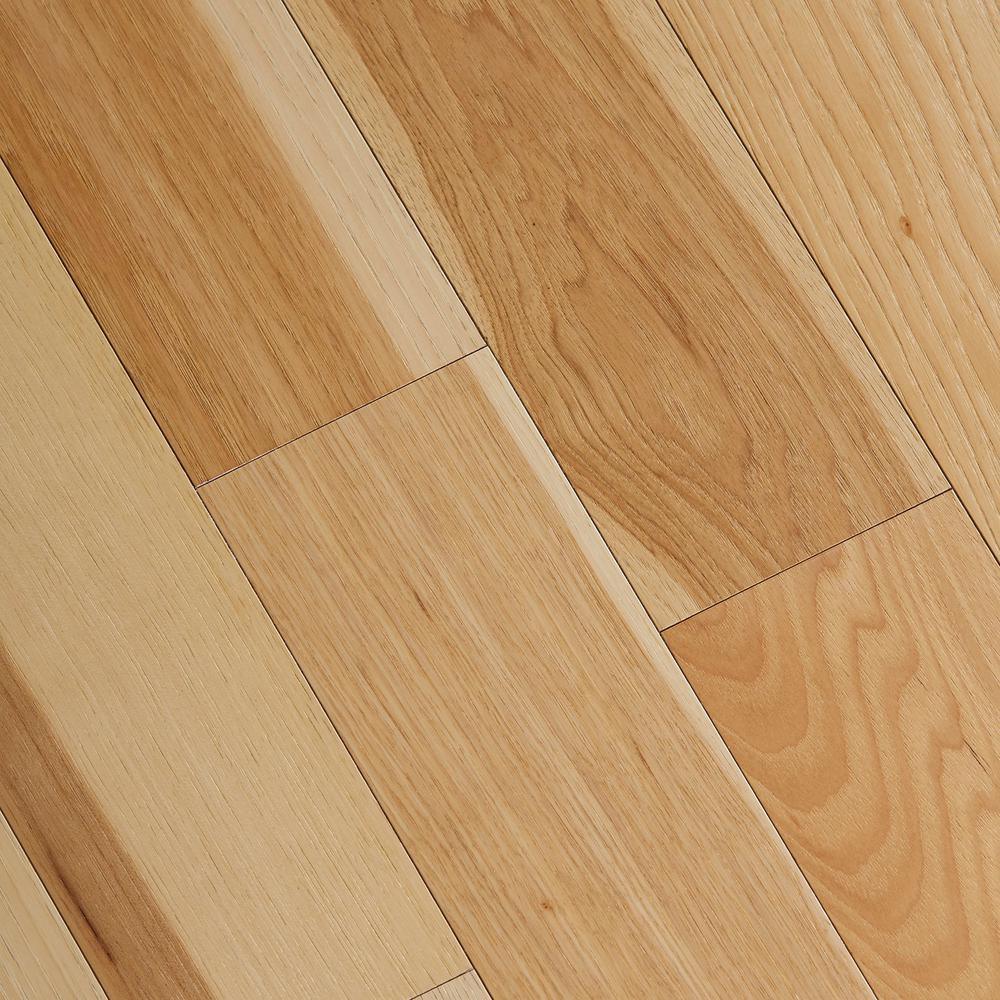 Wire Brushed Natural Hickory 3/8 in. T x 5 in. Wide x Varying Length Click Lock Hardwood Flooring (19.686 sq. ft. /case) - Super Arbor