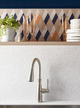 Moen Surie Spot Resist Stainless 1-Handle Deck Mount Pull-Down Handle/Lever Commercial/Residential Kitchen Faucet (Deck Plate Included)