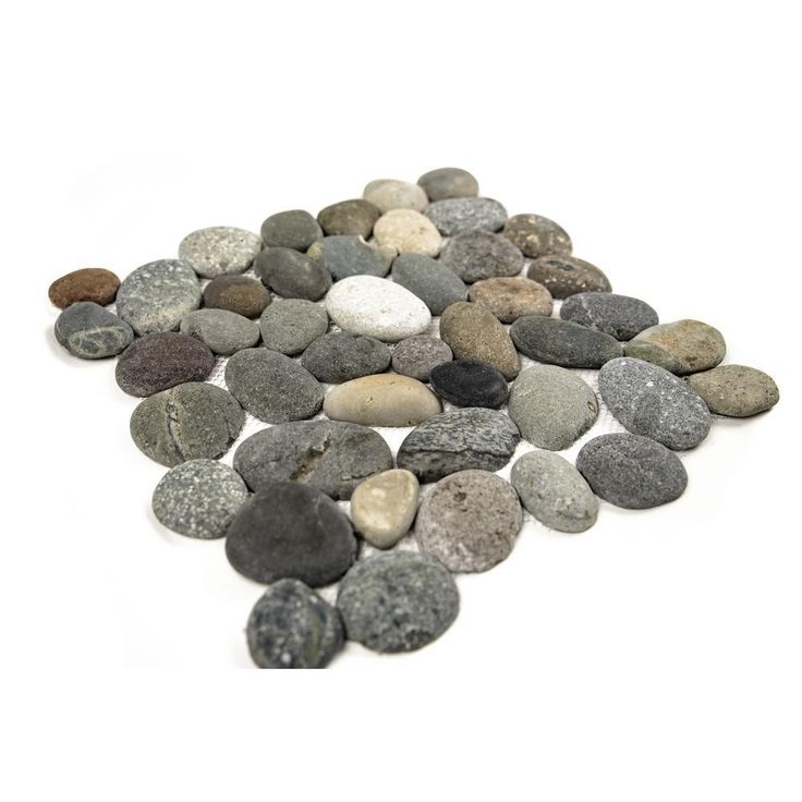 Cruz Bay Classic Pebble Tile River Grey 11-1/2 in. x 11-1/2 in. x 12.7 mm Mesh-Mounted Mosaic Tile (10.12 sq. ft. / case)