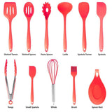 Red Silicone Cooking Utensils (Set of 12)