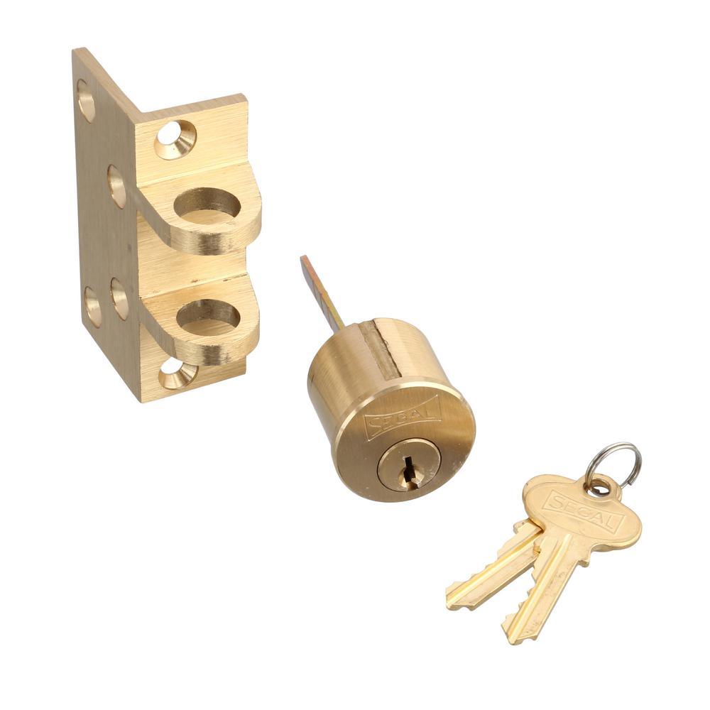 Deadbolt, Solid Bronze Alloy, Brushed Brass, Angle and Flat Strike, Single Cylinder - Super Arbor