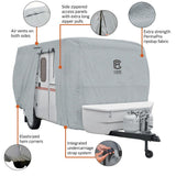 Classic Accessories Over Drive PermaPRO Molded Fiberglass Travel Trailer Cover, Fits up to 8 ft.-10 ft. long RVs - Super Arbor