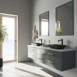 VIGO Onyx Vessel Sink in Gray with Faucet in Matte Black