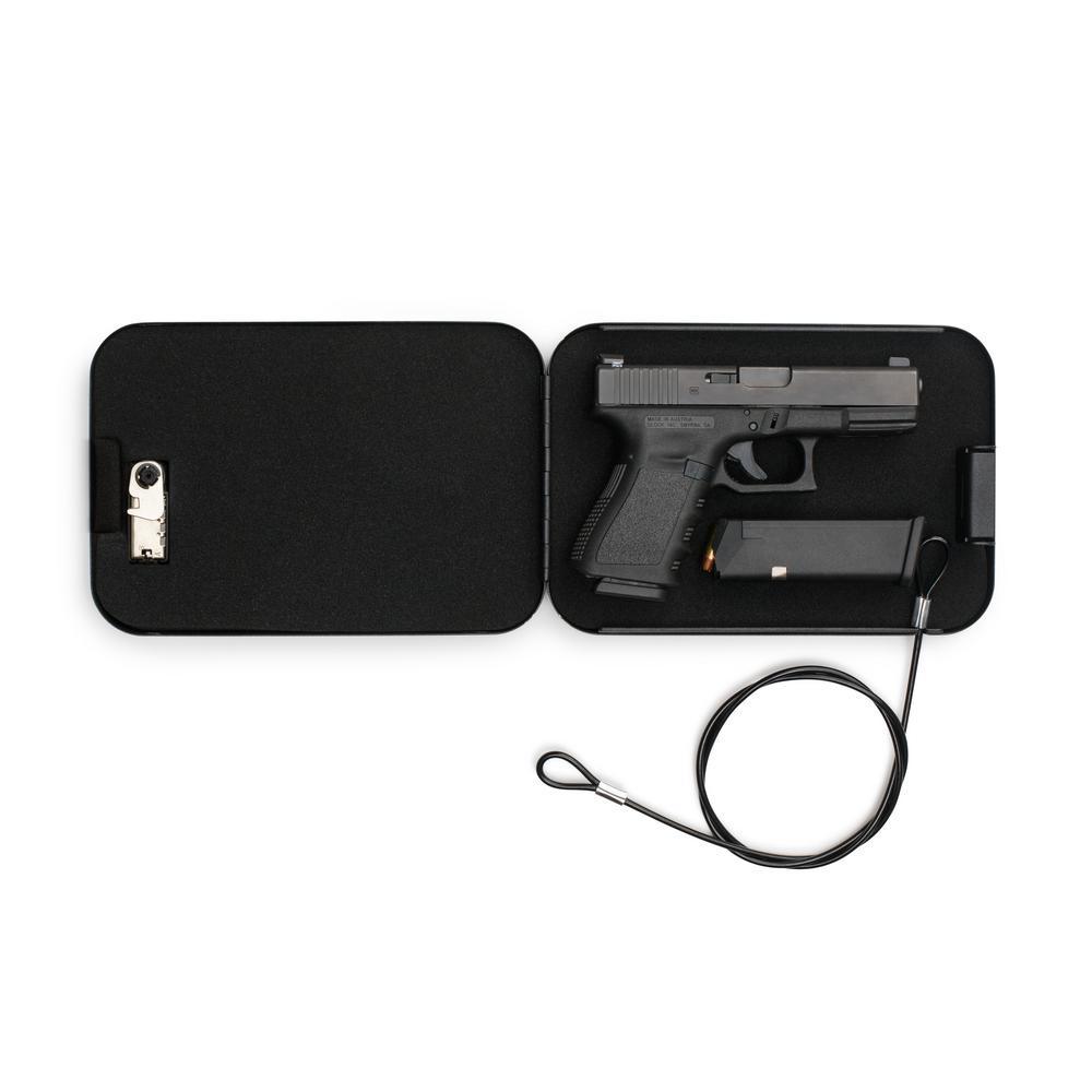 1-Gun Black Portable Travel Dial Lock Gun Safe, Black - Super Arbor