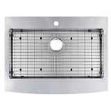 Brimley Retrofit Dual Mount Stainless Steel 33 in. 1-Hole Single Bowl Curved Farmhouse Apron Front Kitchen Sink