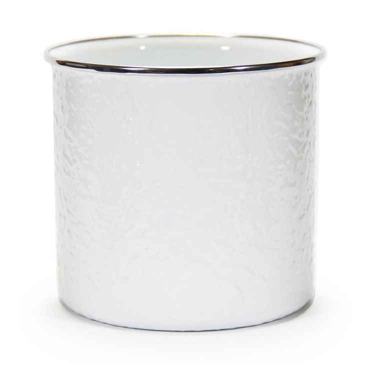 Solid White Enamelware Utensil Holder