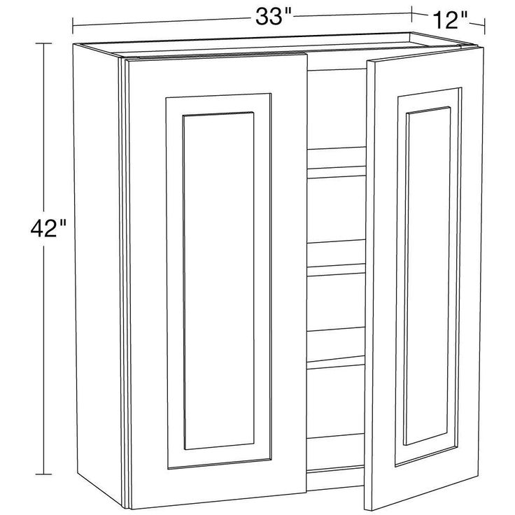 Home Decorators Collection Grayson 33 in. W x 12 in. D x 42 in. H Assembled Plywood Wall Kitchen Cabinet in Mythic Blue with Soft Close