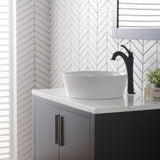 Viva 15-3/4 in. Round Porcelain Ceramic Vessel Sink in White - Super Arbor