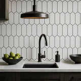 Adessi White Picket Ceramic Tile - 4 x 12 Matte Finish