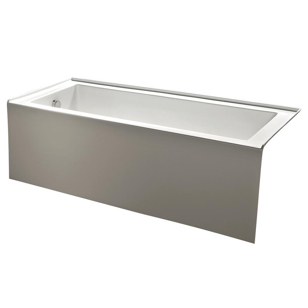 Contemporary 5 ft. Acrylic Right Hand Drain Rectangular Alcove Non-Whirlpool Bathtub in White - Super Arbor