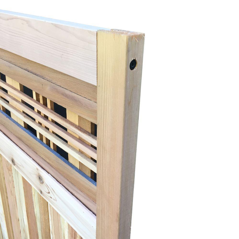 3.5 ft. H W x 6 ft. H H Western Red Cedar Flat Top Horizontal Lattice Fence Gate - Super Arbor