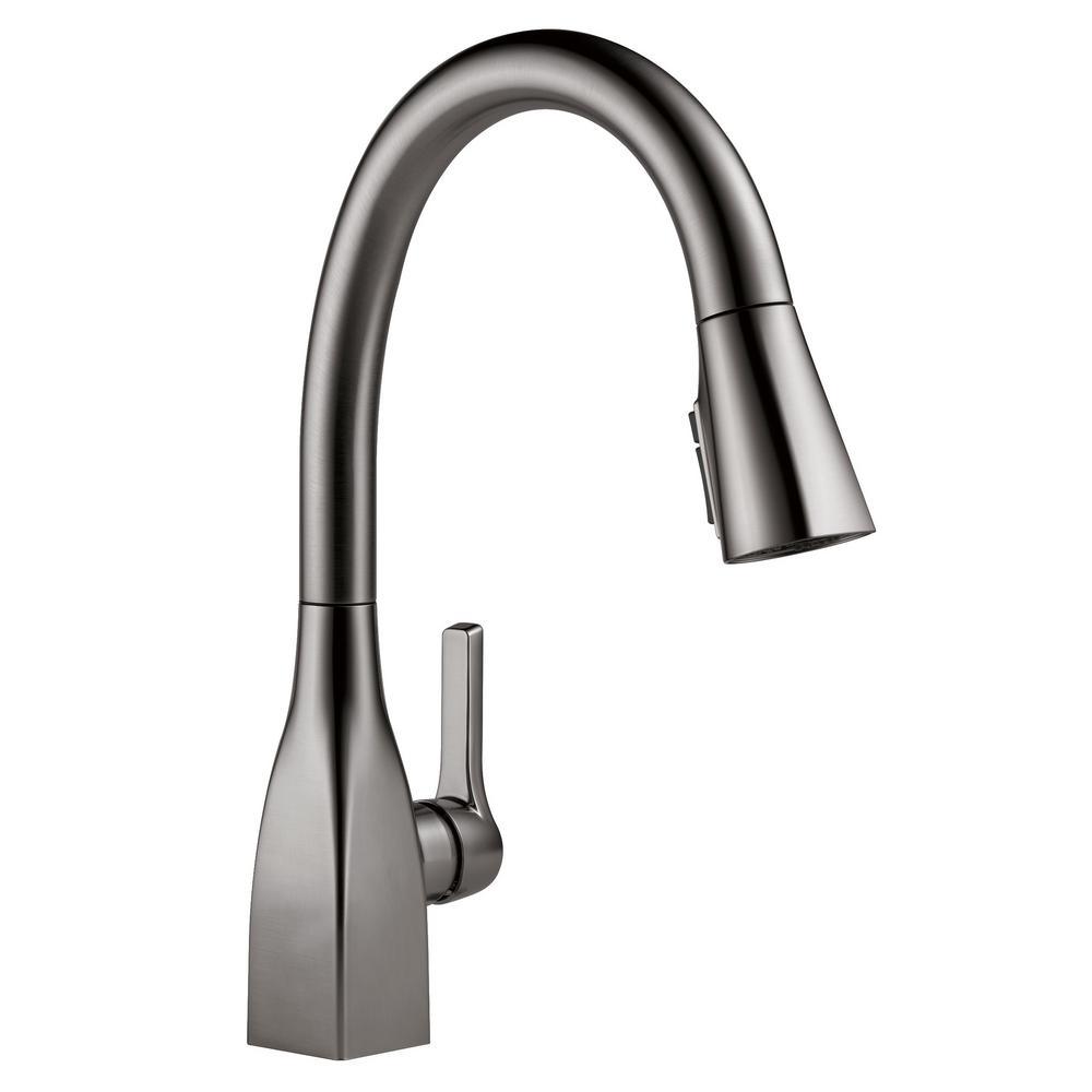 Mateo Single-Handle Pull-Down Sprayer Kitchen Faucet with ShieldSpray Technology in Arctic Stainless - Super Arbor