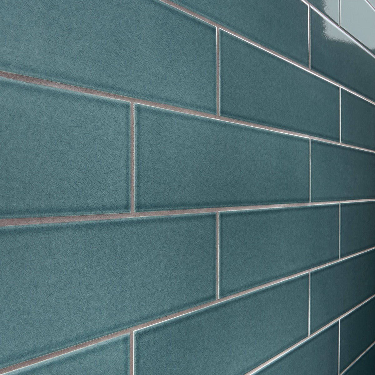 Colorplay Emerald Green 4.5x18 Crackled Glossy Ceramic Tile by Lux Tile