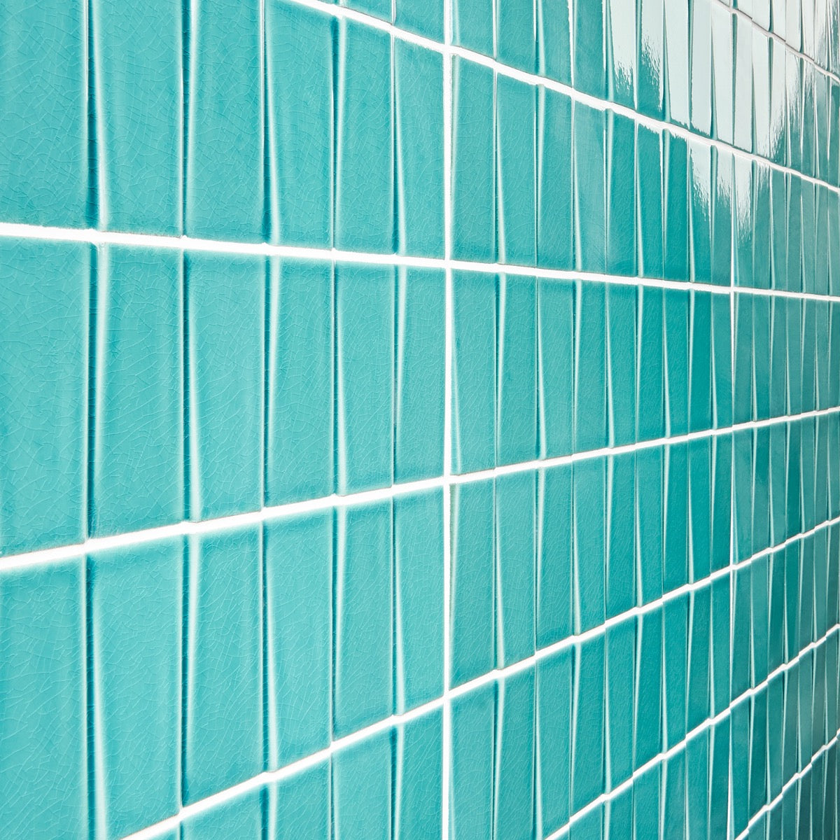 Colorplay Steps Teal Green 4.5x18 3D Crackled Glossy Ceramic Tile