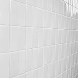 Lux Tile Colorplay Steps White 4.5x18 3D Glossy Crackled Ceramic Tile