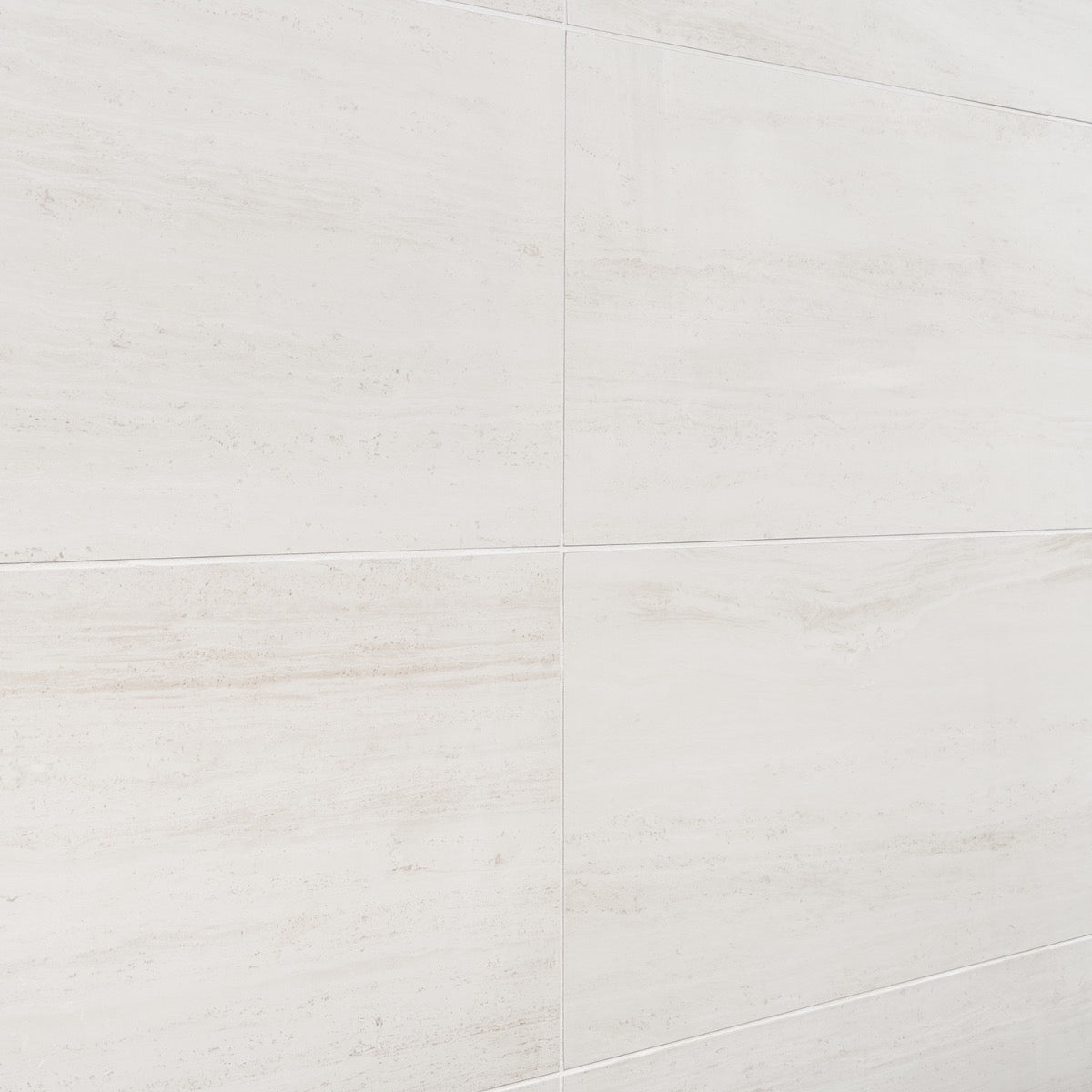 Nashville White 12x24 Travertine Look Matte Porcelain Tile by Lux Tile