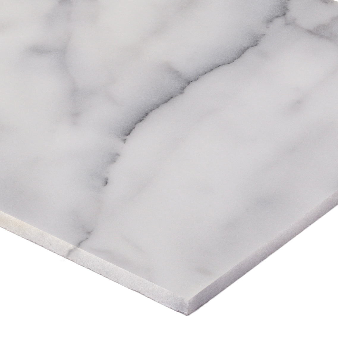 Satori Bianco Glacier 12-in x 24-in Polished Natural Stone Marble Look Tile
