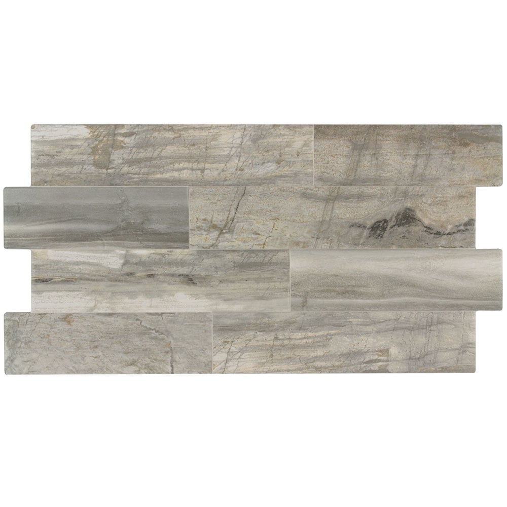 Elida Ceramica Ledgewood Stone 12-in x 24-in Glazed Porcelain Wood-Look Linear Floor & Wall Tile, 2.26-sq ft Piece