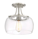 Quoizel Soho 10.62-in Brushed Nickel Casual/Transitional Semi-Flush Mount Light