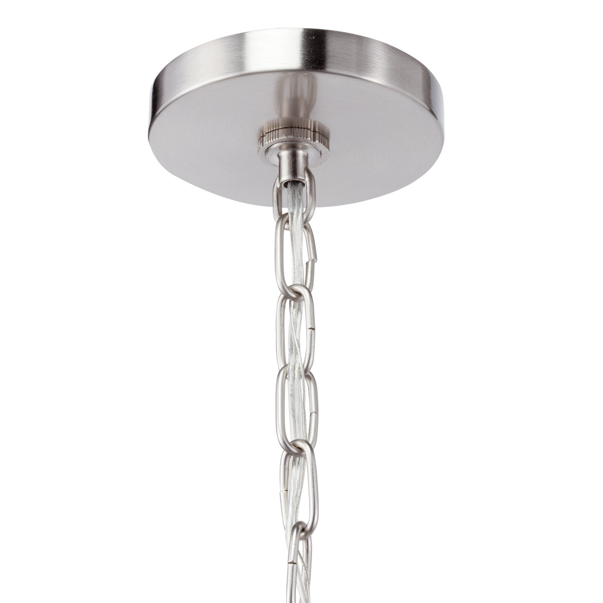 Kichler Edenbrook Brushed Nickel Modern/Contemporary Etched Glass Drum Pendant Light, 17-in