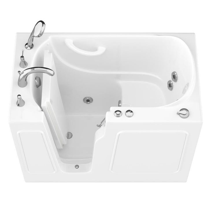 HD Series 46 in. Left Drain Quick Fill Walk-In Whirlpool Bath Tub with Powered Fast Drain in White - Super Arbor