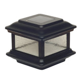 Classy Caps 4-in x 4-in 5-Lumen 1-Watt Black Solar LED Outdoor Post Cap Light (5000 K)