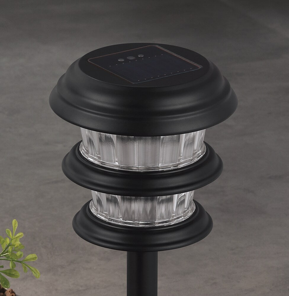 Portfolio 4-Pack 8x Brighter (9.6-Lumen) Black Solar Integrated LED Path Light