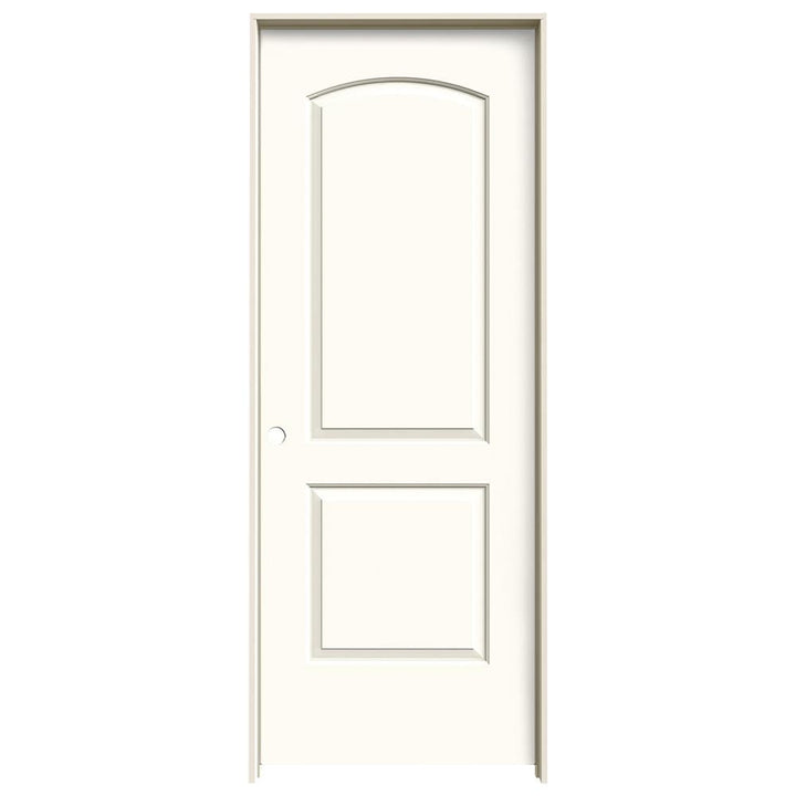 JELD-WEN Continental 32-in x 80-in White 2-Panel Round Top Hollow Core Prefinished Molded Composite Right-Hand Single Prehung Interior Door