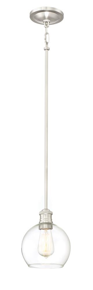 Quoizel Soho Brushed Nickel Industrial Clear Glass Bowl Pendant Light
