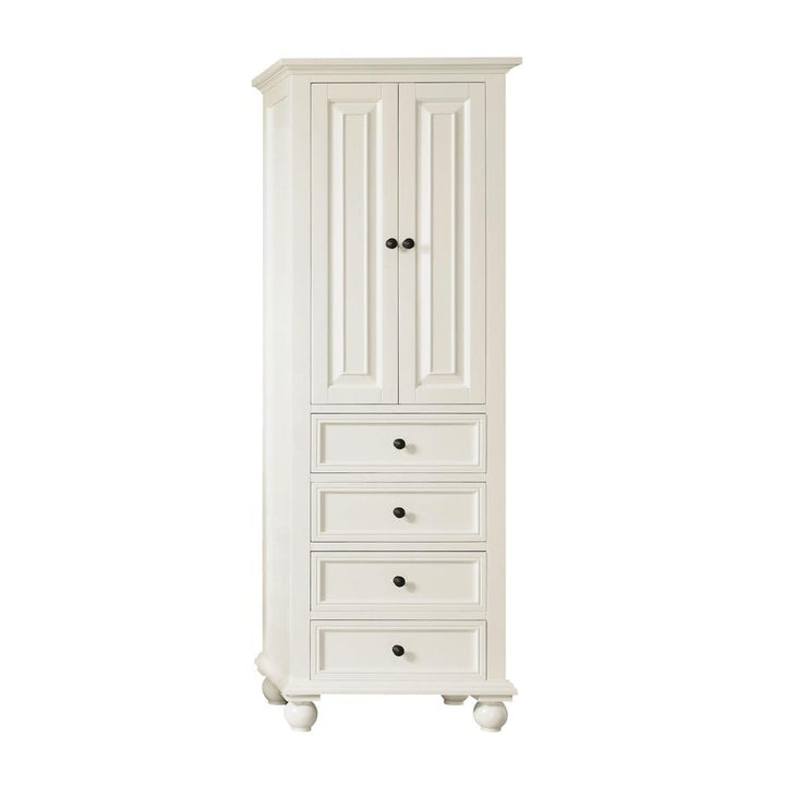 Avanity Thompson 24-in x 68-in x 16-in French White Wood Freestanding Soft Close Linen Cabinet