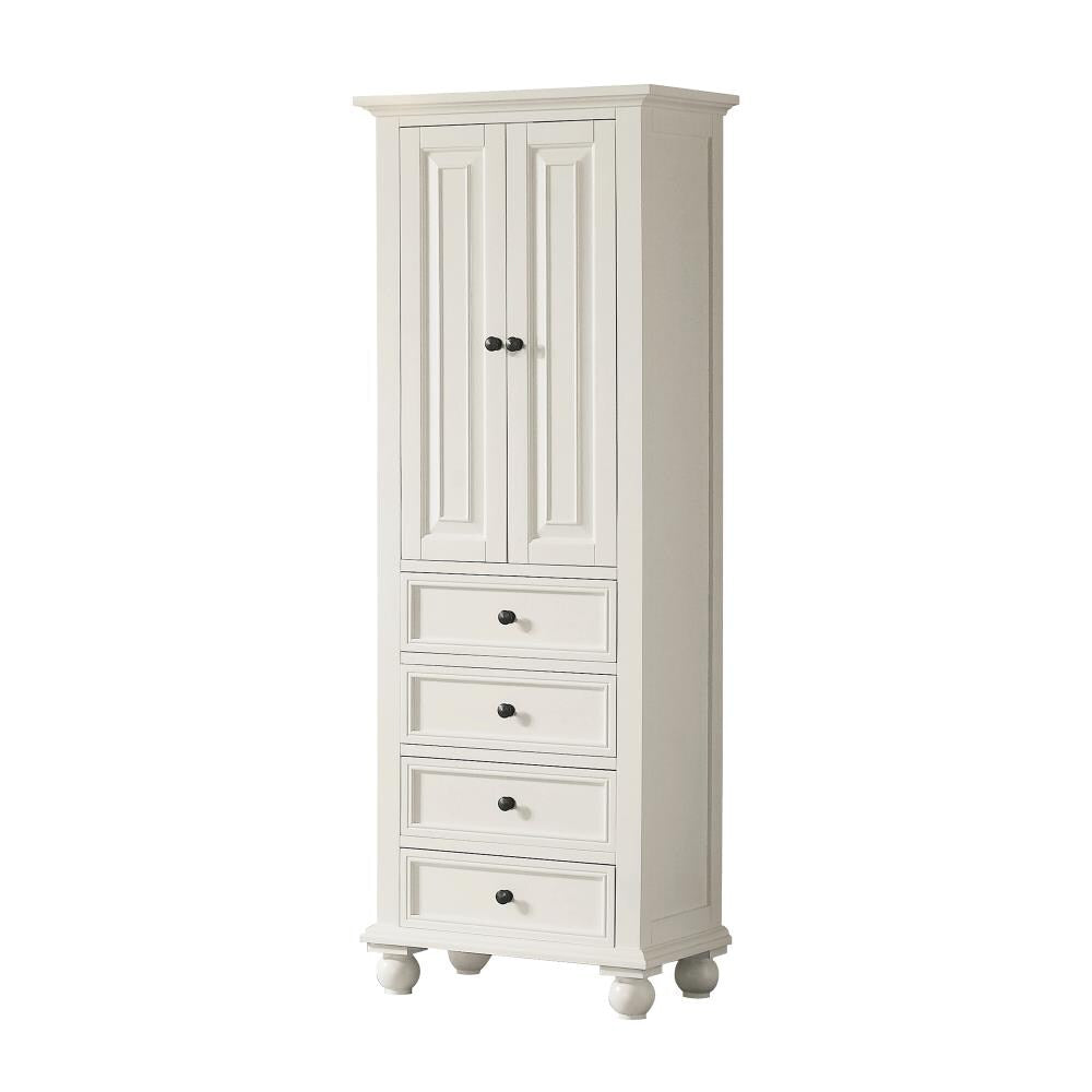 Avanity Thompson 24-in x 68-in x 16-in French White Wood Freestanding Soft Close Linen Cabinet