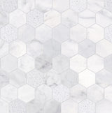 Satori Carrara 12-in x 12-in Multi-finish Natural Stone Look Hexagon Mosaic Floor and Wall Tile (0.96-sq. ft/ Piece)