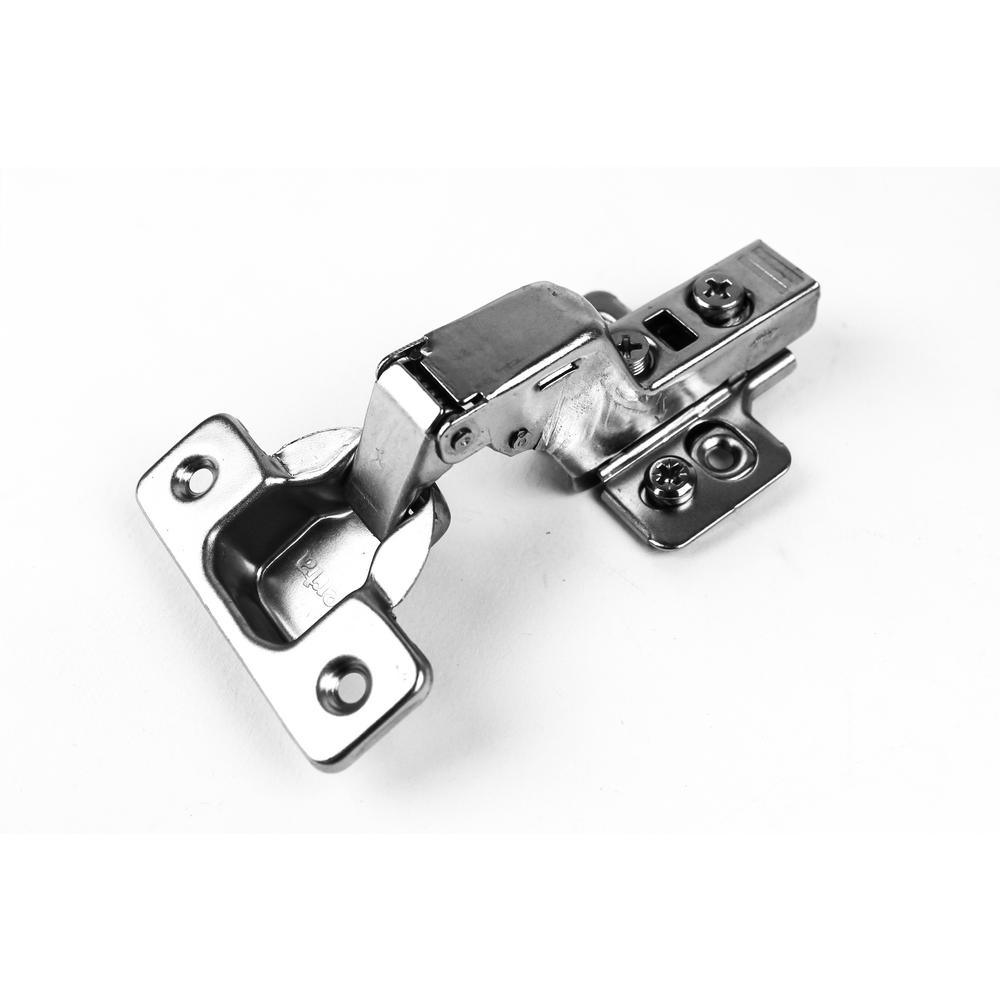 110-Degree 35 mm Inset Overlay Soft Close Frameless Cabinet Hinges with Installation Screws (1-Pair) - Super Arbor