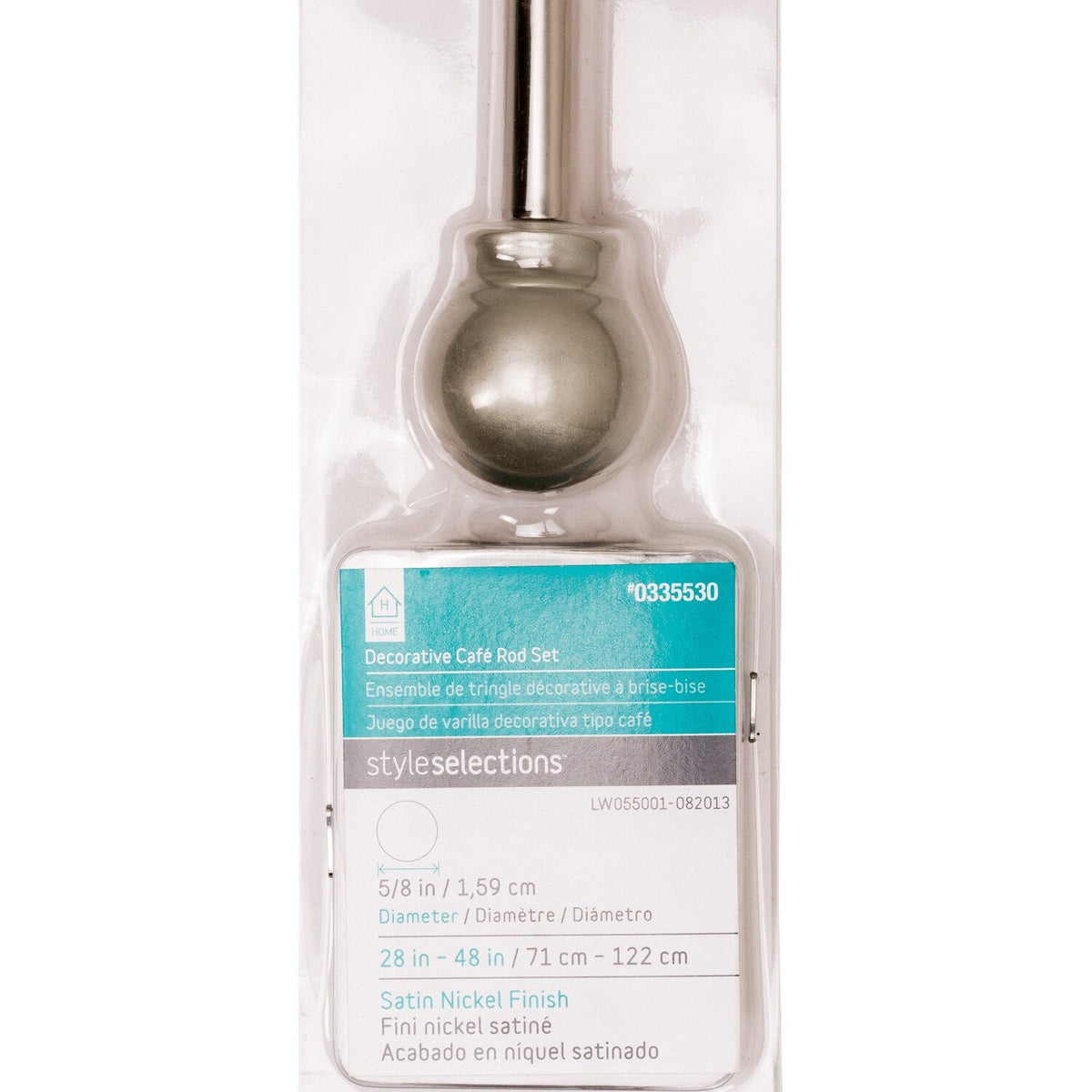 Project Source 28-in to 48-in Satin Nickel Steel Single Curtain Rod