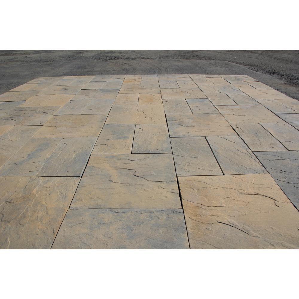 Patio-on-a-Pallet 126 in. x 126 in. Concrete Tan Variegated Kingsmill Yorkstone Paver - Super Arbor