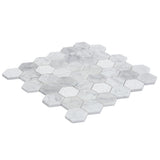 Satori Carrara 12-in x 12-in Multi-finish Natural Stone Look Hexagon Mosaic Floor and Wall Tile (0.96-sq. ft/ Piece)