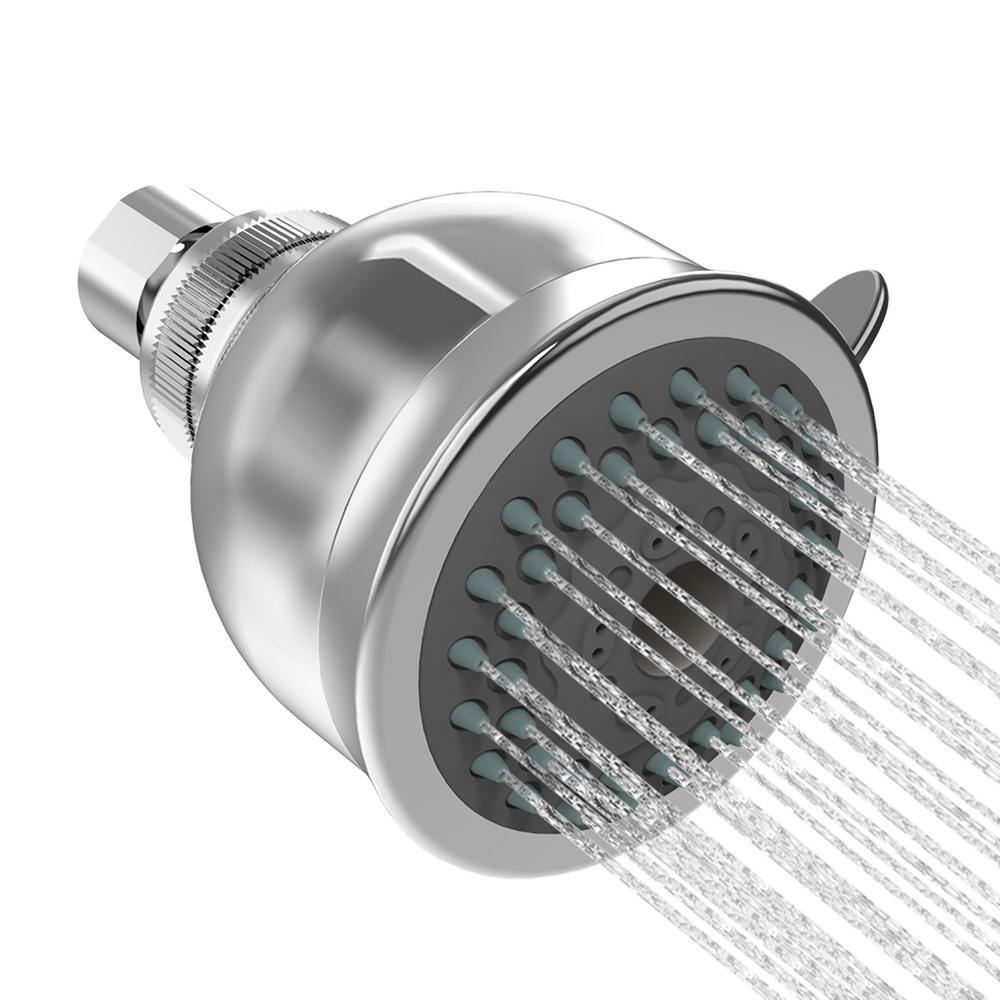 2-Spray Settings 2.92 in. Wall Mount Fixed Adjustable Shower Head in Chrome - Super Arbor
