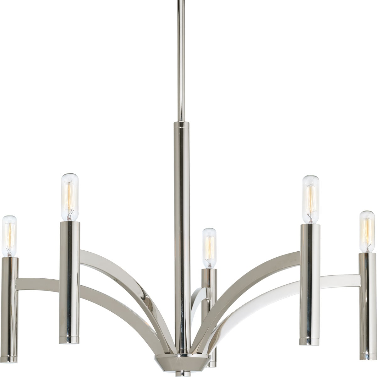Progress Lighting Draper 5-Light Polished Nickel Transitional Chandelier