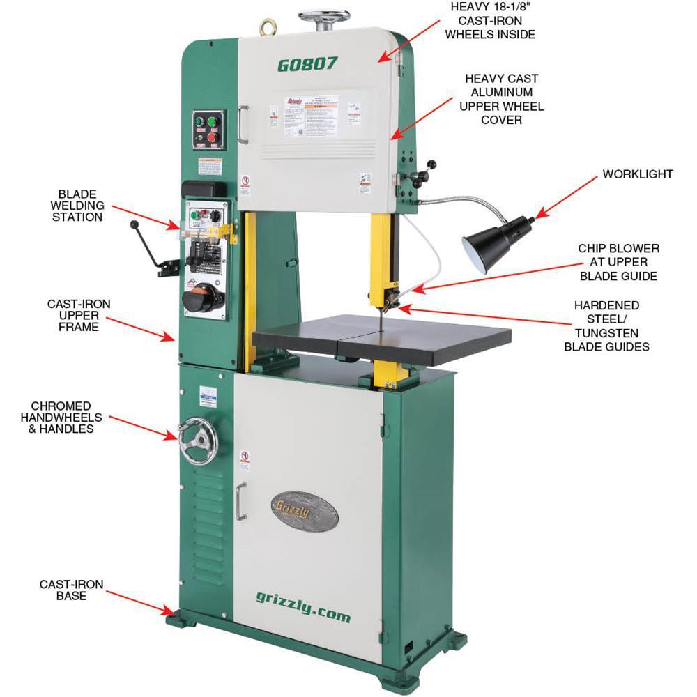 18" Variable-Speed Vertical Metal-Cutting Bandsaw - Super Arbor