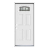 JELD-WEN Craftsman 36-in x 80-in Steel 1/4 Lite Right-Hand Inswing Primed Prehung Single Front Door