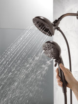 Delta In2ition with H2Okinetic Venetian Bronze 5‑Spray Dual/Combo Shower Head, 6.875‑in Round, 1.75‑GPM (6.6‑LPM)