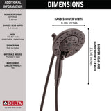 Delta In2ition with H2Okinetic Venetian Bronze 5‑Spray Dual/Combo Shower Head, 6.875‑in Round, 1.75‑GPM (6.6‑LPM)