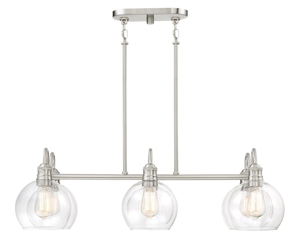 Quoizel Soho Brushed Nickel Transitional Kitchen Island Light, 33.125-in Width