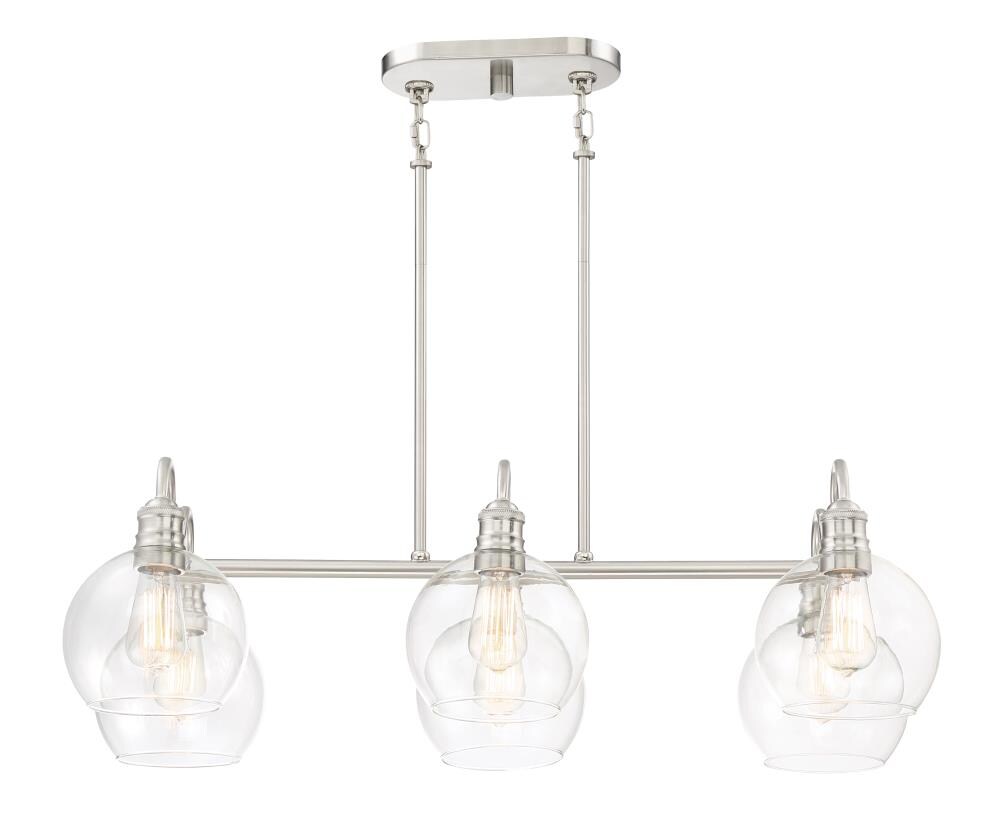 Quoizel Soho Brushed Nickel Transitional Kitchen Island Light, 33.125-in Width