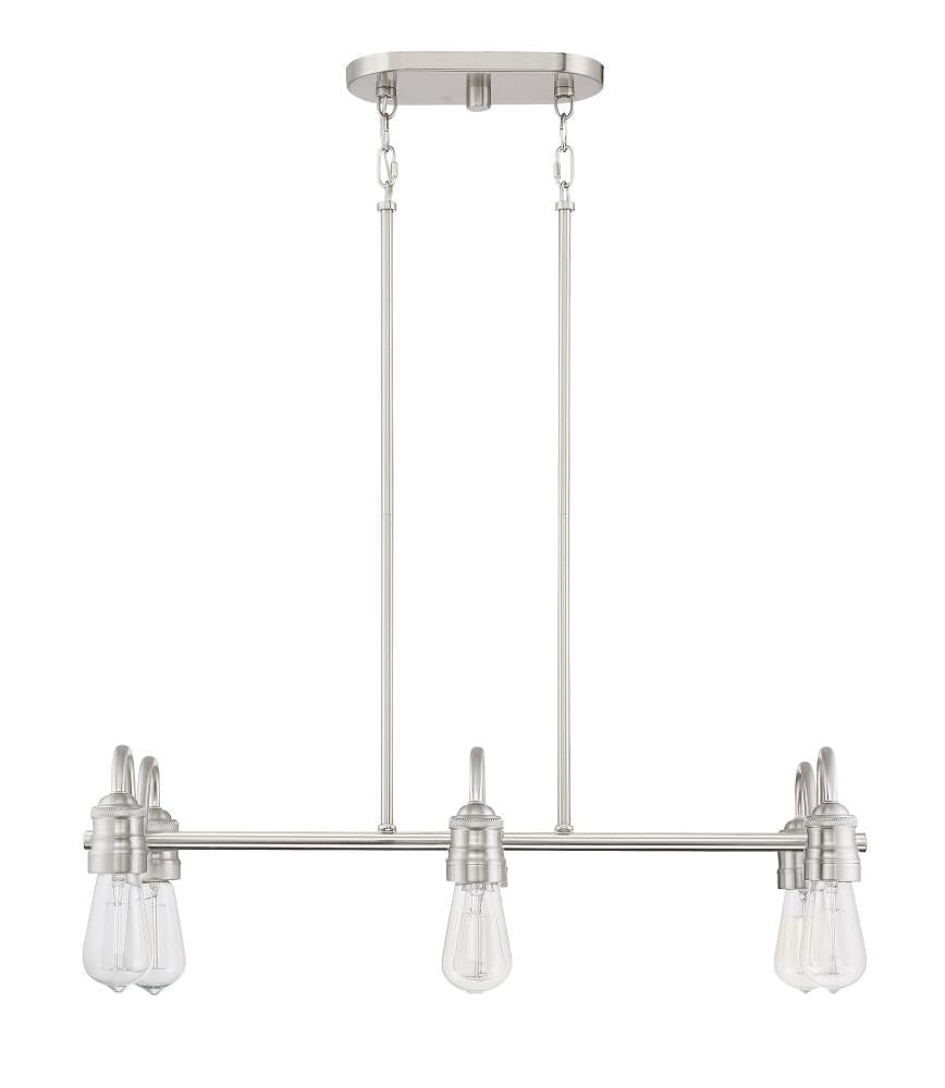Quoizel Soho Brushed Nickel Transitional Kitchen Island Light, 33.125-in Width