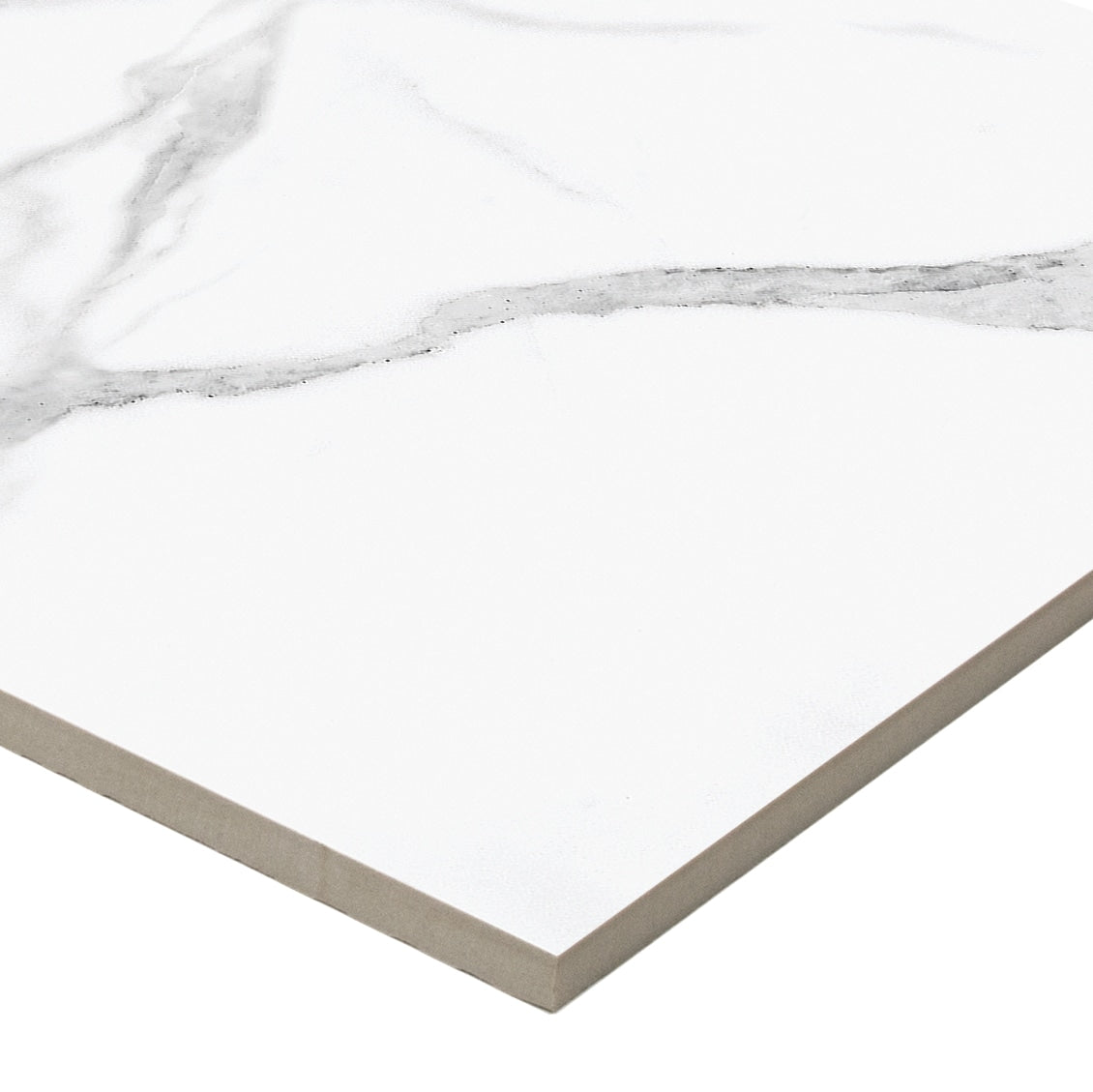 Satori Statuario 12-in x 24-in Polished Porcelain Marble Look Floor and Wall Tile (1.93-sq. ft/ Piece)
