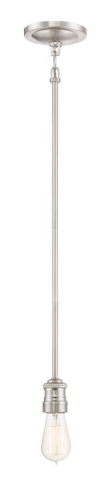 Quoizel Soho Brushed Nickel Industrial Clear Glass Bowl Pendant Light