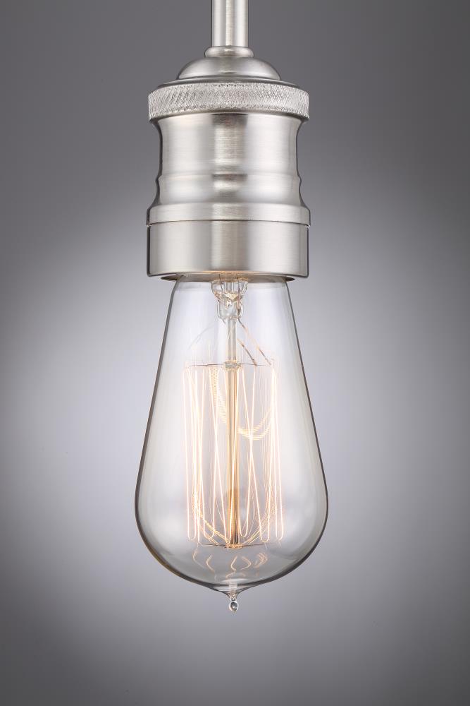 Quoizel Soho Brushed Nickel Industrial Clear Glass Bowl Pendant Light